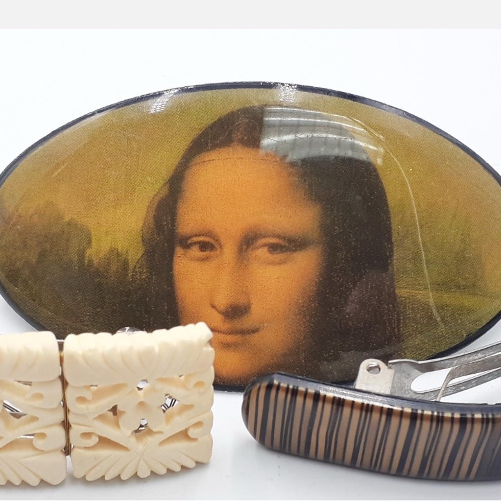 Vintage French hair clips-set of 3. Made in France - Picture 5 of 6